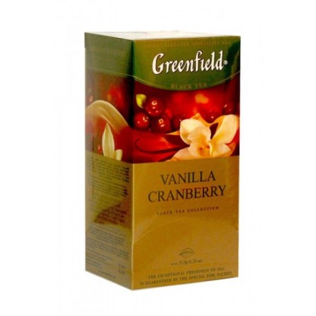 Herbata Greenfield Vanilla Cranberry 25x1,5g - czarna o smaku żurawinowo-waniliowym